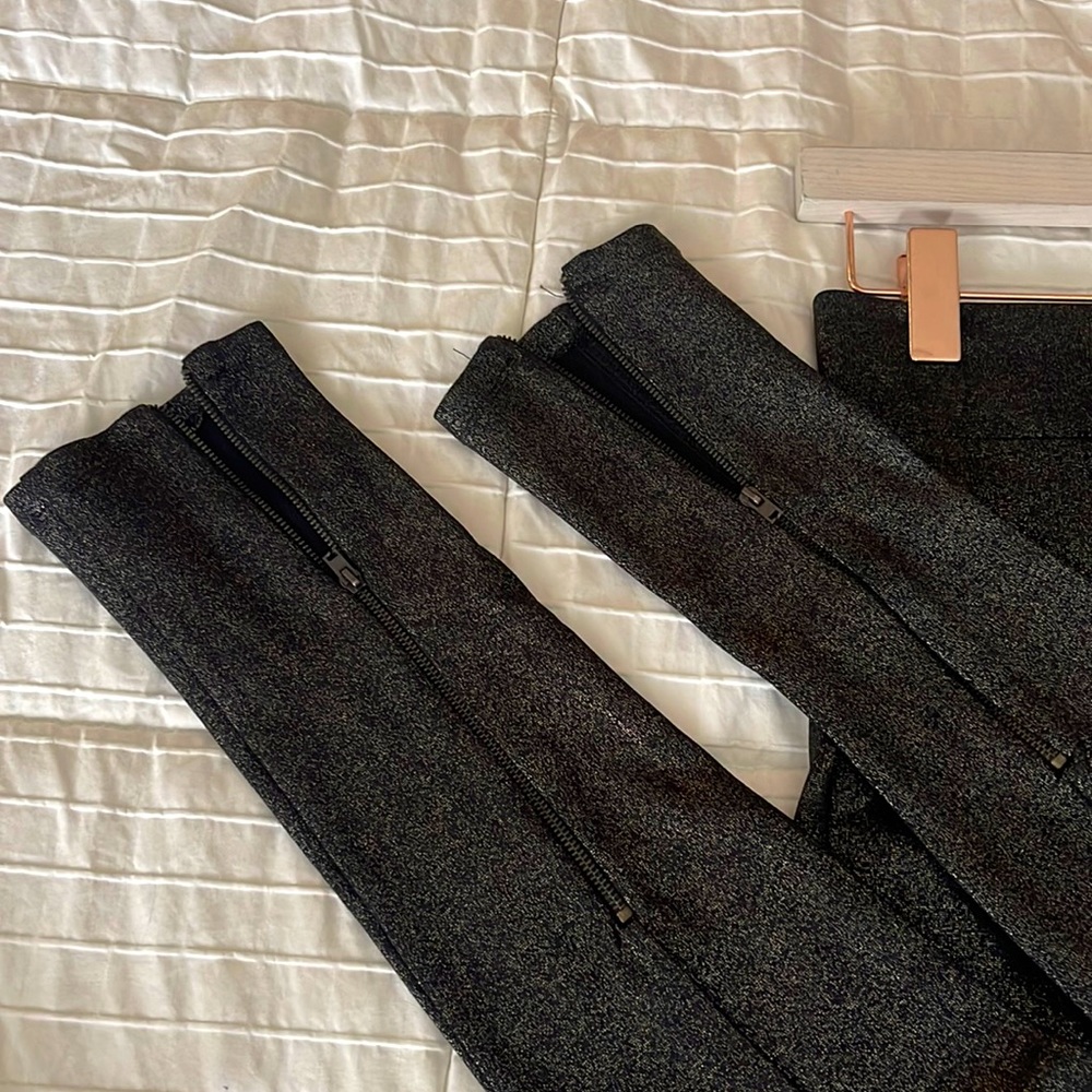 Black Metallic Ponte Pant